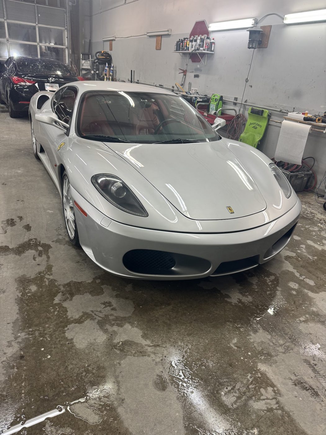 Silver Ferrari after paint work